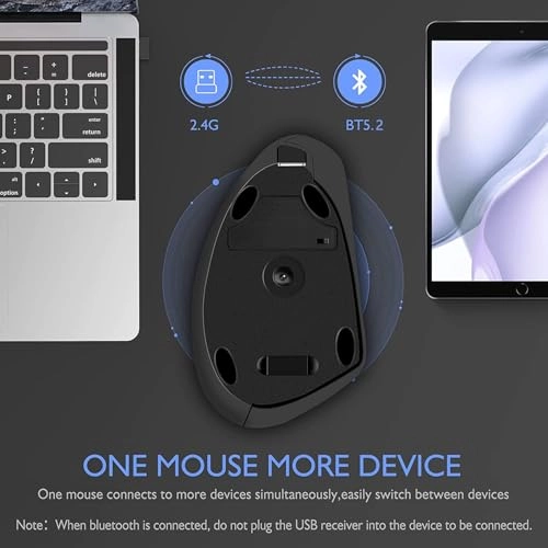 Vertical Ergonomic Optical Mouse - Bluetooth Wi-Fi