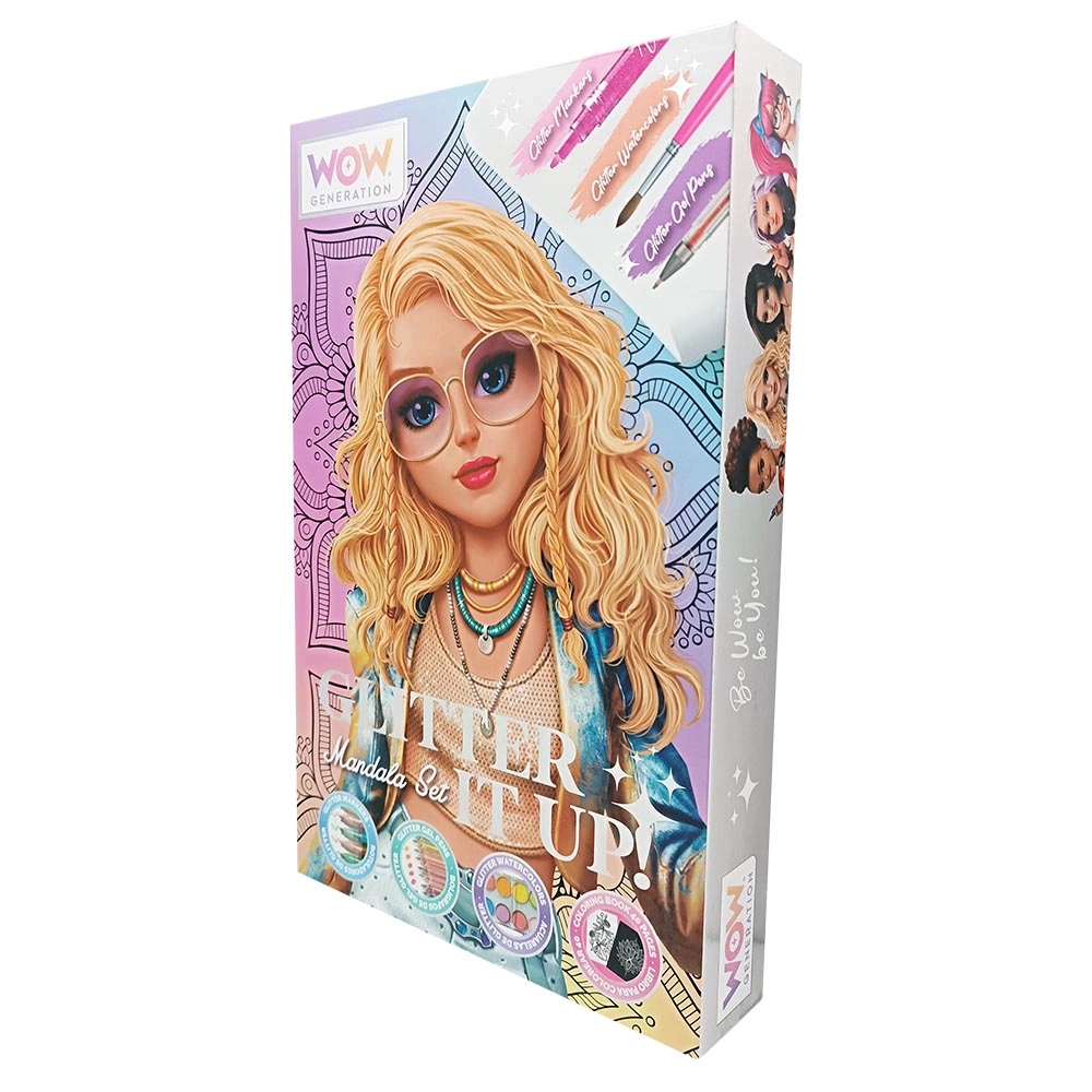 Mandala Art Kit - 40 sheets 5 glitter markers 5 glitter gel pens 10 glitter watercolors