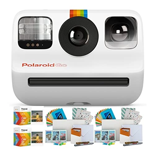 GO Camera - White + Accessory Bundle - Transparent Hanging Album + GO Color Film Double Pack - 5 x Double Pack
