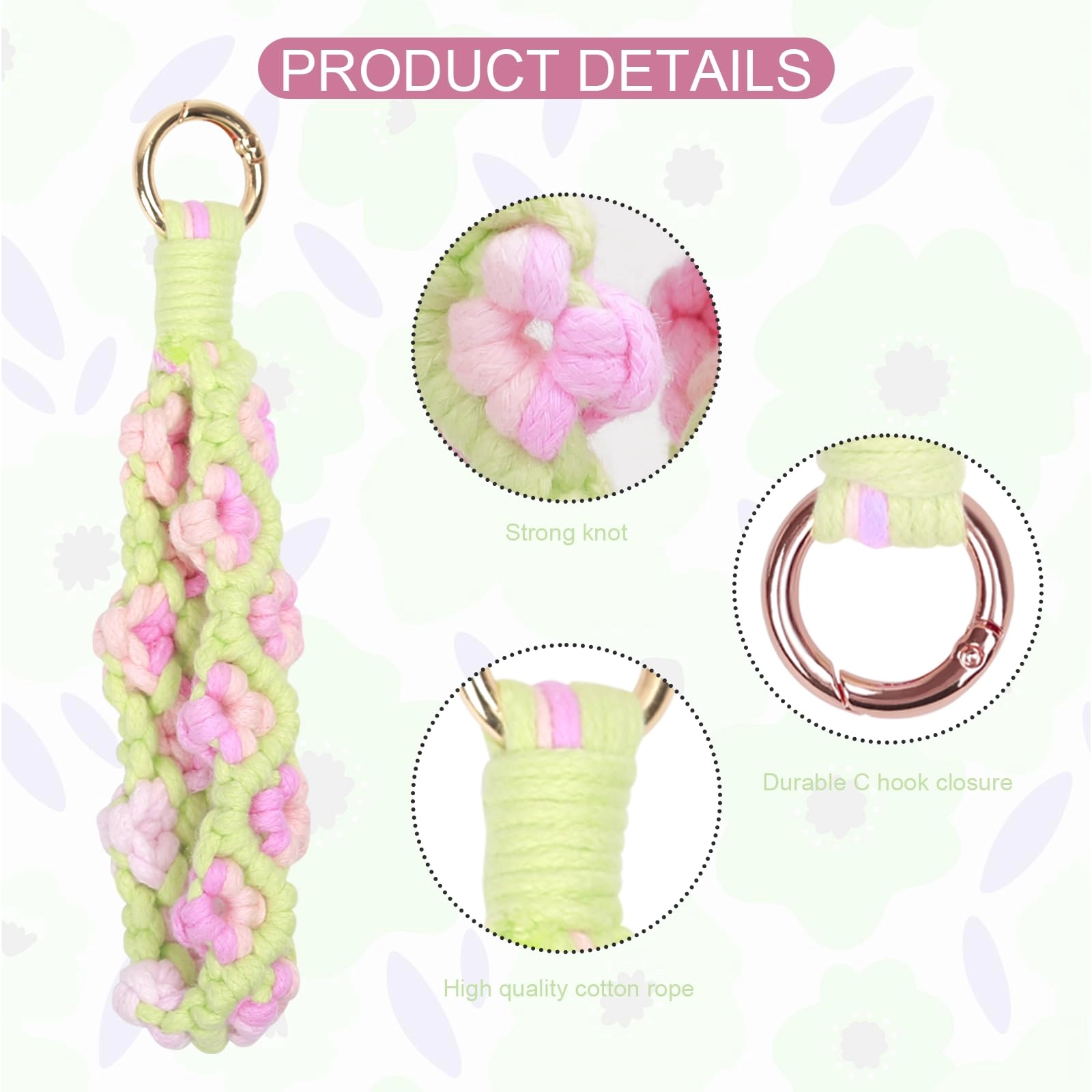 Boho Macrame Keychain - Car