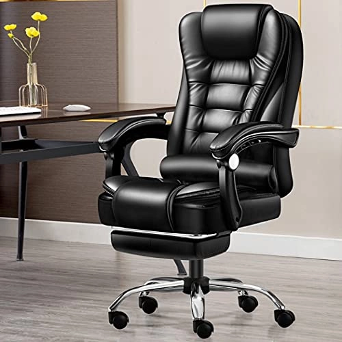 Desk Chair - PU Leather Brown High Back
