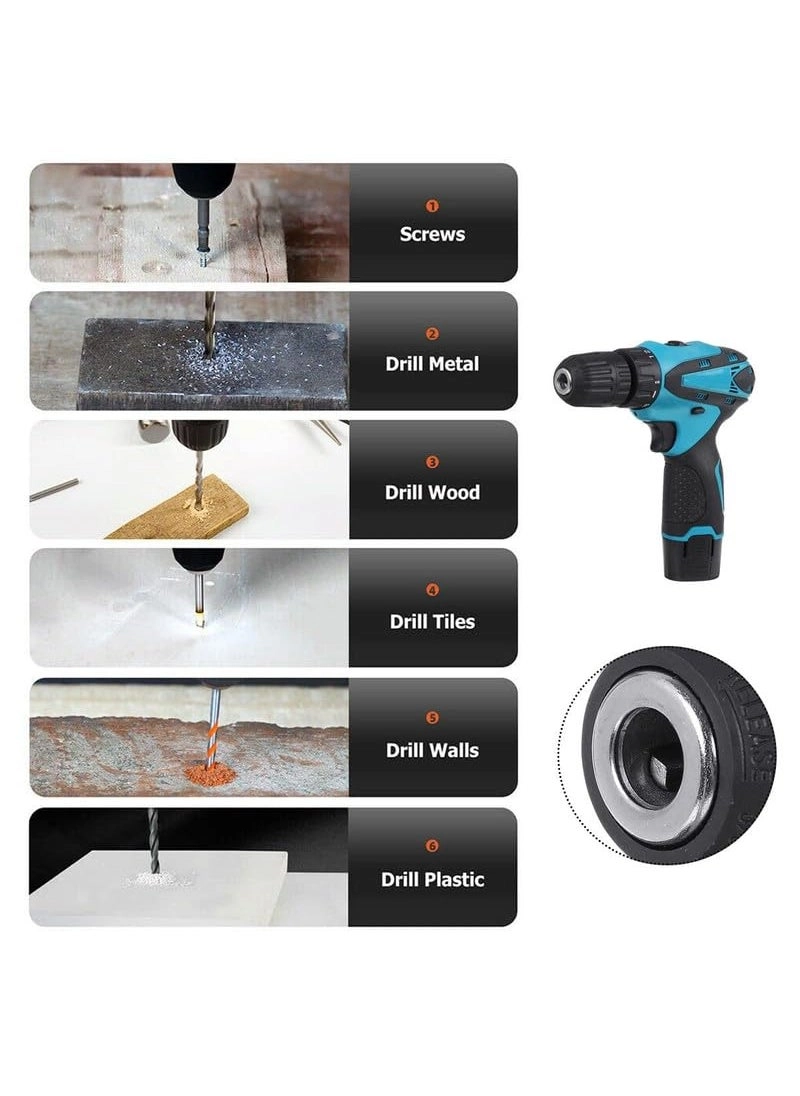 12V Liion Dual Speed Keyless Chuck Drill - 1.5Ah