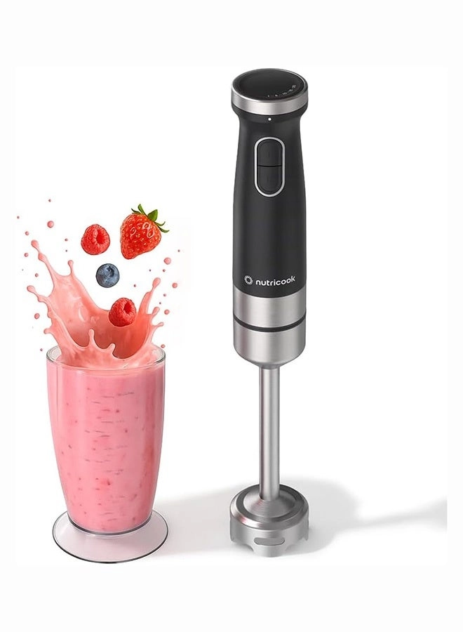 nutricook HB150ME - 20 Variable Speeds Ergonomic Grip Stainless Steel Shaft & Blade