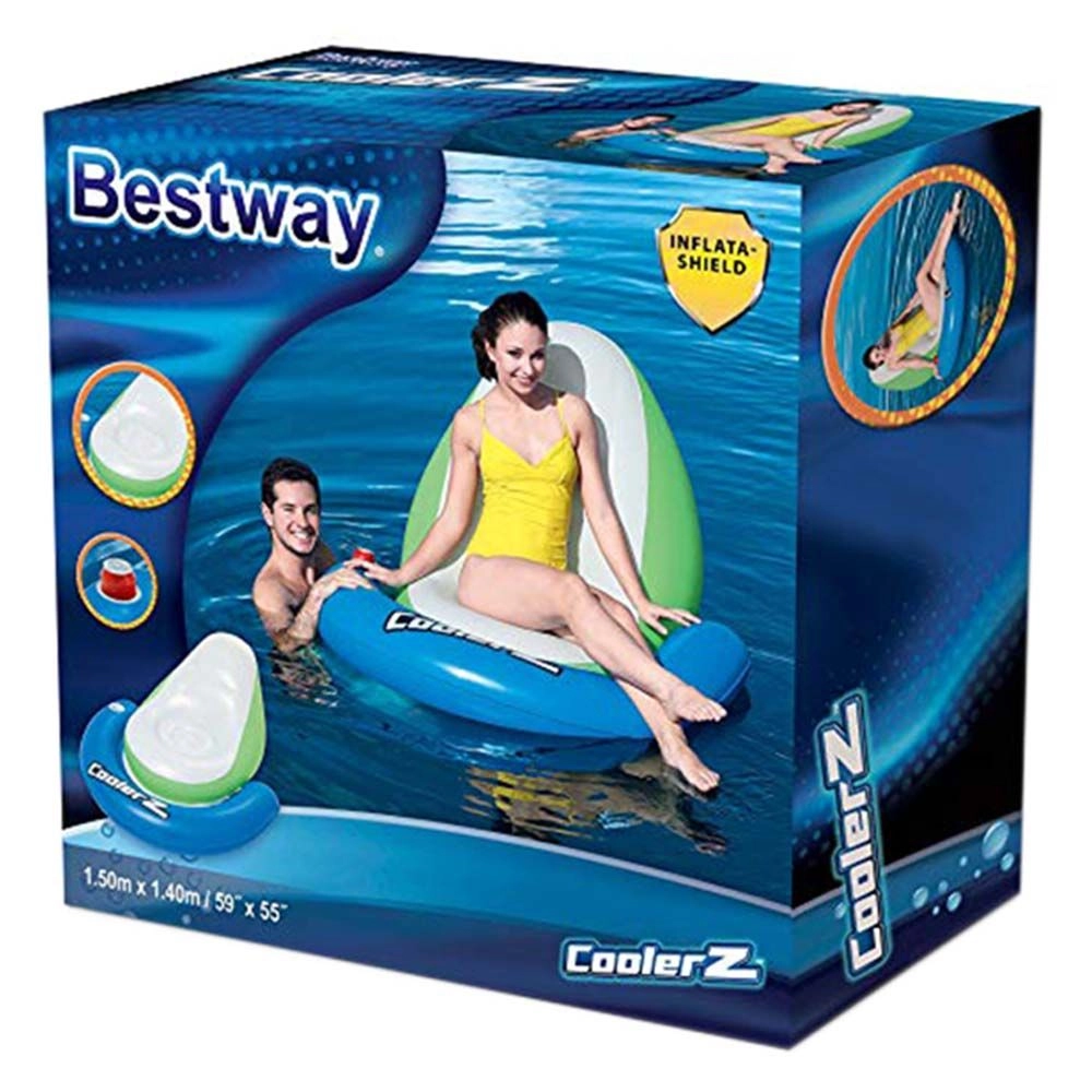 Sit-n-Sun Lounge - Inflatable Pool Float Blue