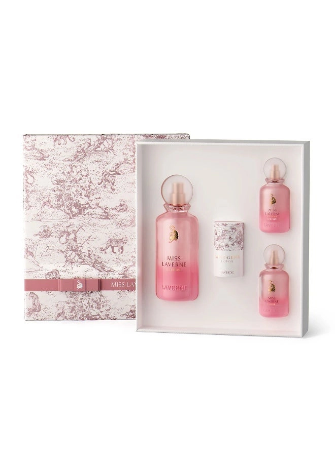 Miss Laverne Extreme - 150 ml 25 ml + hair perfume - 25 ml + scarf - pink