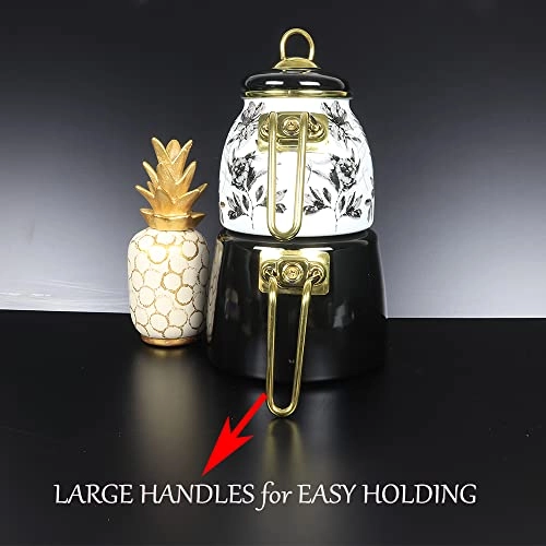 Vintage Turkish Teapot - Enamel 33.8 Fluid Ounces Set