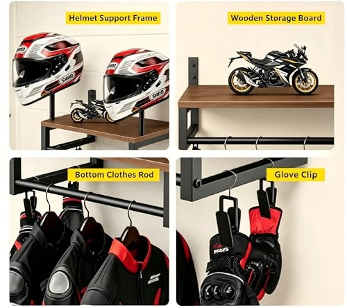 Helmet Holder - Wall Mount 2 Hat Stands