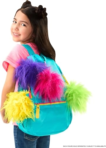 DreamWorks Trolls Rainbow Pom Poms Keychain - Rainbow Series 1 Flip to Reveal