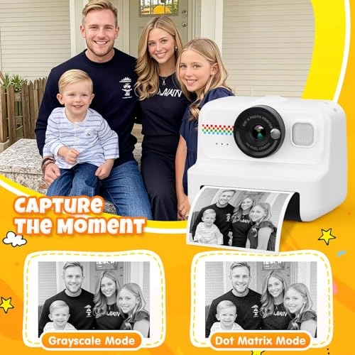 Kids Instant Print Camera - 1080P 64GB 3 Rolls Print Paper