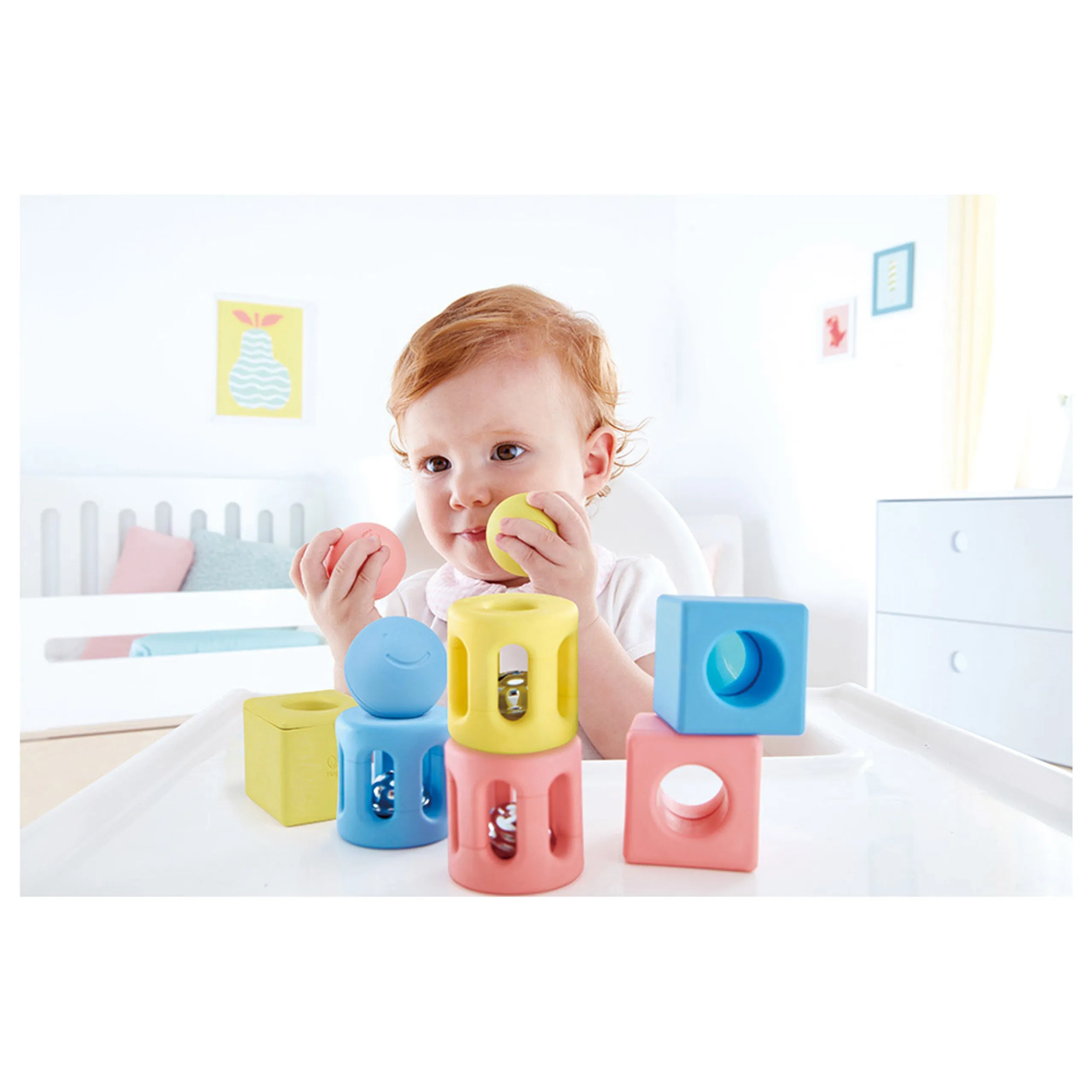 Geometric Rattle - 0 months rice-based materials 3 piece(s)
