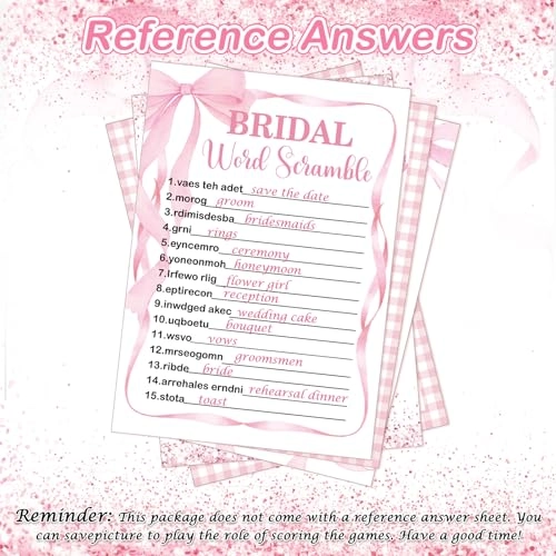 Bridal Shower Game - Over 15 years old 145 pieces