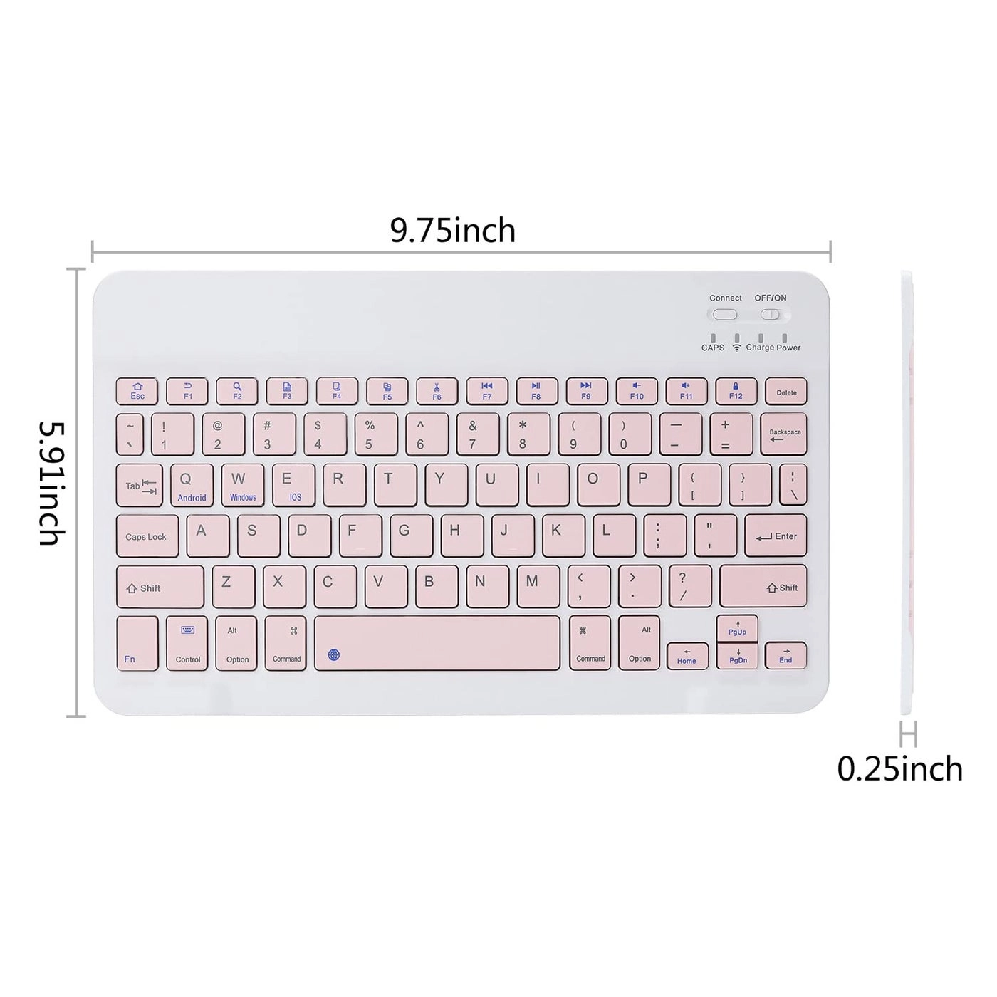 Ultra-Slim Rechargeable Bluetooth Keyboard - for iPad A16 11th 10th Generation, iPad Pro iPad Air iPad mini iPhone, Android Samsung Galaxy Tablet Smartphone Cell Phone