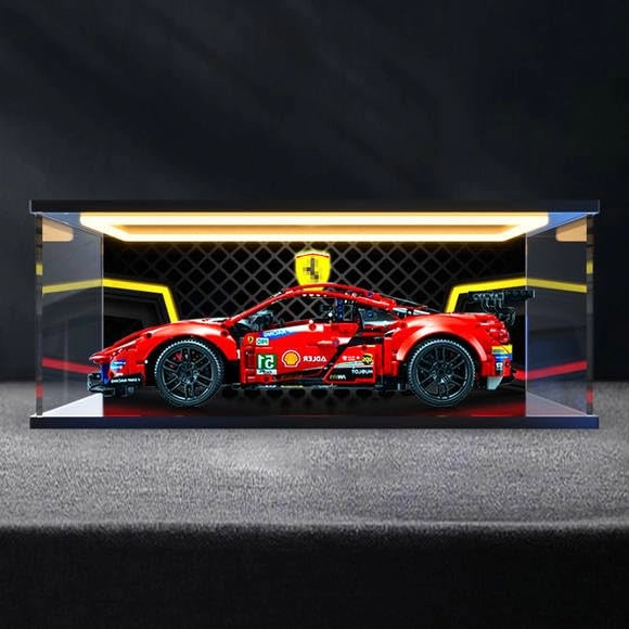 Display Case - Acrylic Clear for LEGO 42125 42156 21054 55x25x18cm 2mm thickness Printed on With Led