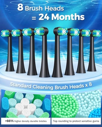 Rotating Electric Toothbrush - 8 Brush Heads 4 Modes 25-Day Battery Life