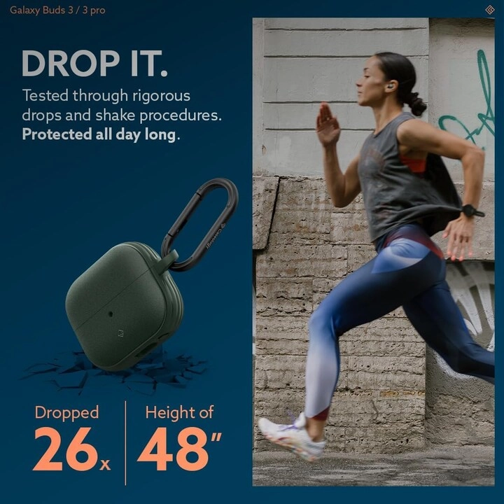 Case for Samsung Galaxy Buds3 and Buds3 Pro - Mil Grade Drop Protection + Carabiner for Universal