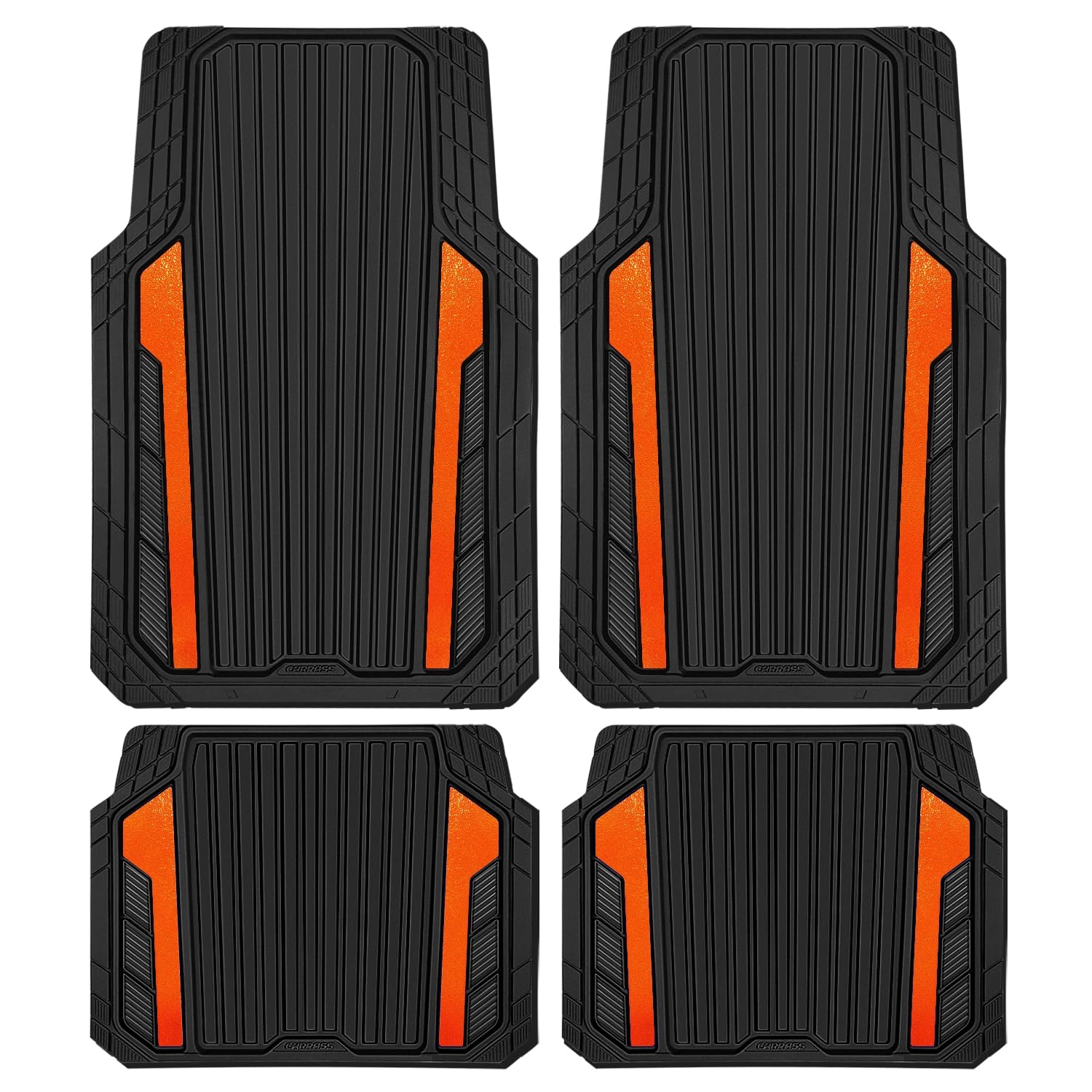 LJ Heavy Duty Rubber Car Mats - All Weather Anodized Universal Fit
