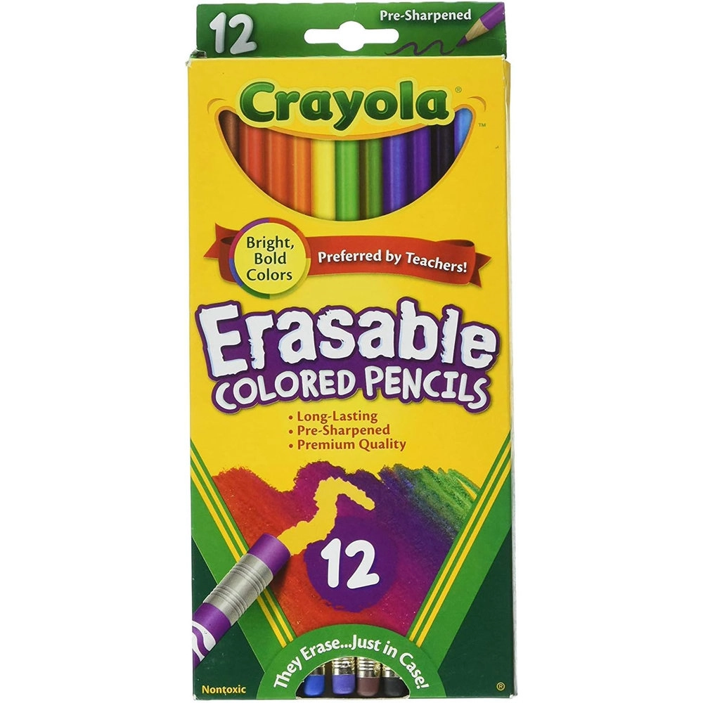 Crayola Erasable Colored Pencils - 12 Pcs