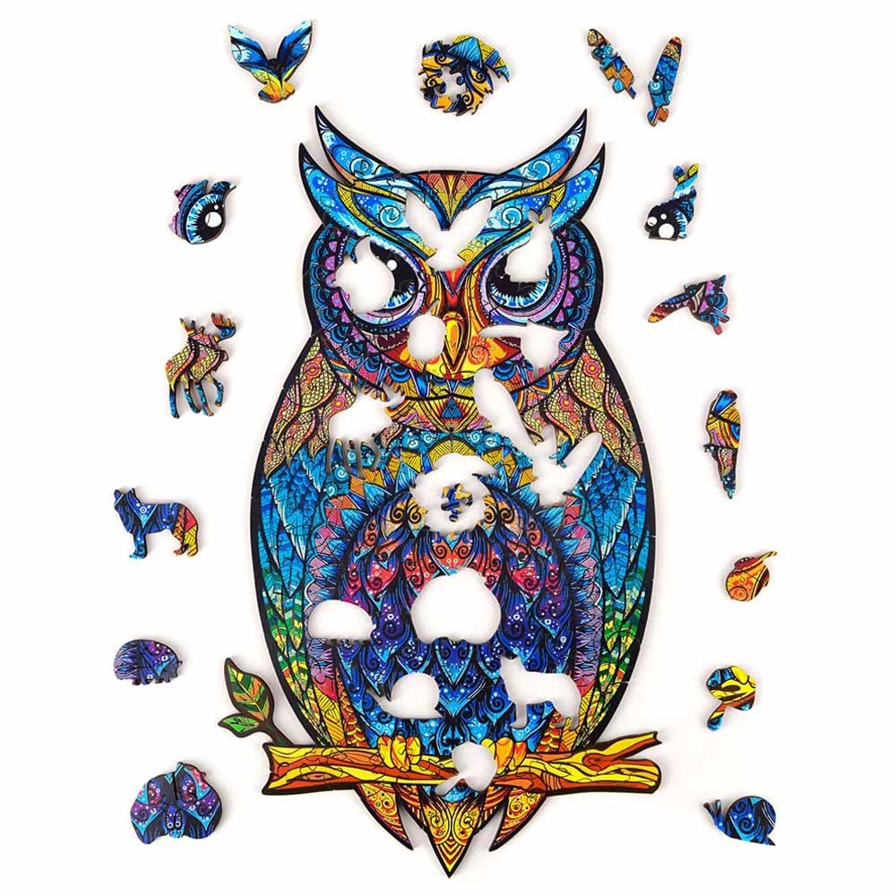 Charming Owl Wooden Puzzle (4107390-OWL_M) - 186 pcs