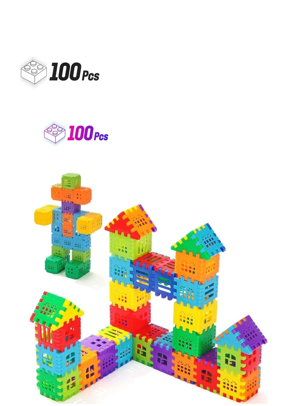 Loquat Interlocking Building Blocks - 100 pcs