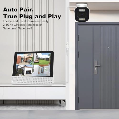 NVR Monitor - 16CH Expandable + PoE Bullet Camera - 4Pcs 5MP