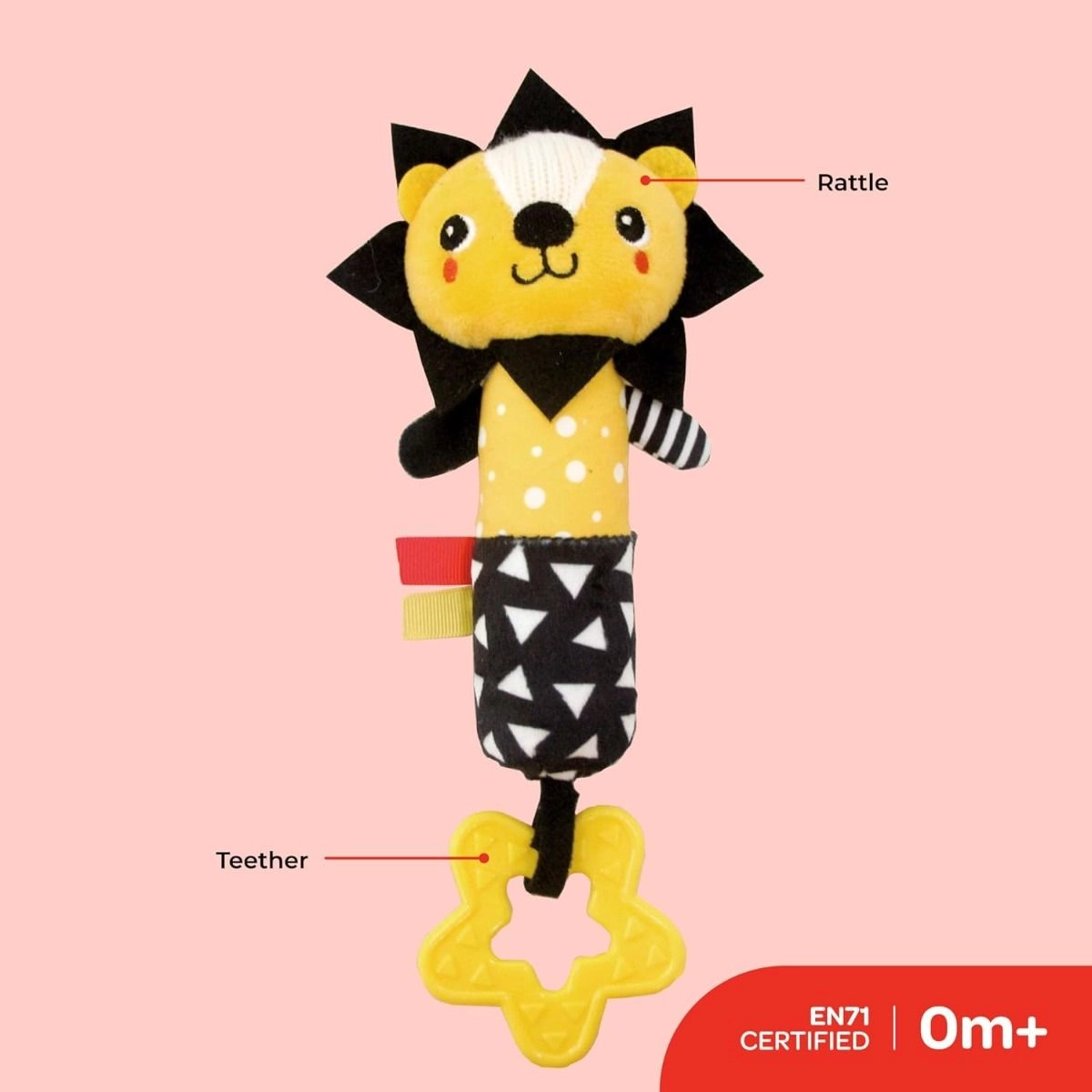 Soft Rattle Plush Toy - 3 to 24 Months fabric