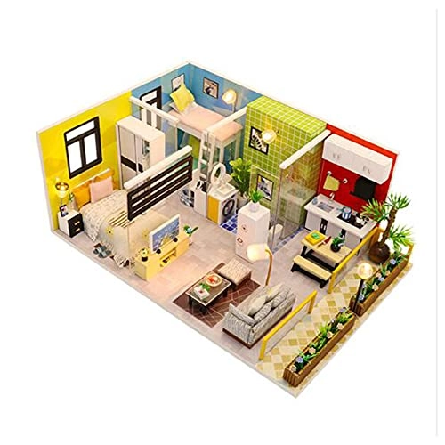 DIY Dollhouse Kit - 30x24.5x27.6 cm LED Light