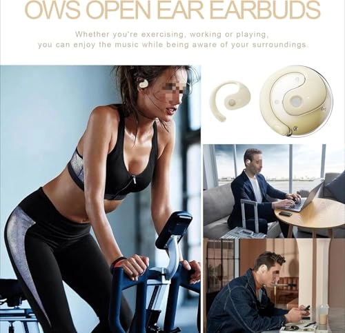 Open-Ear Bluetooth Headphones - 30Hrs Wireless Bone Conduction IPX5 Waterproof