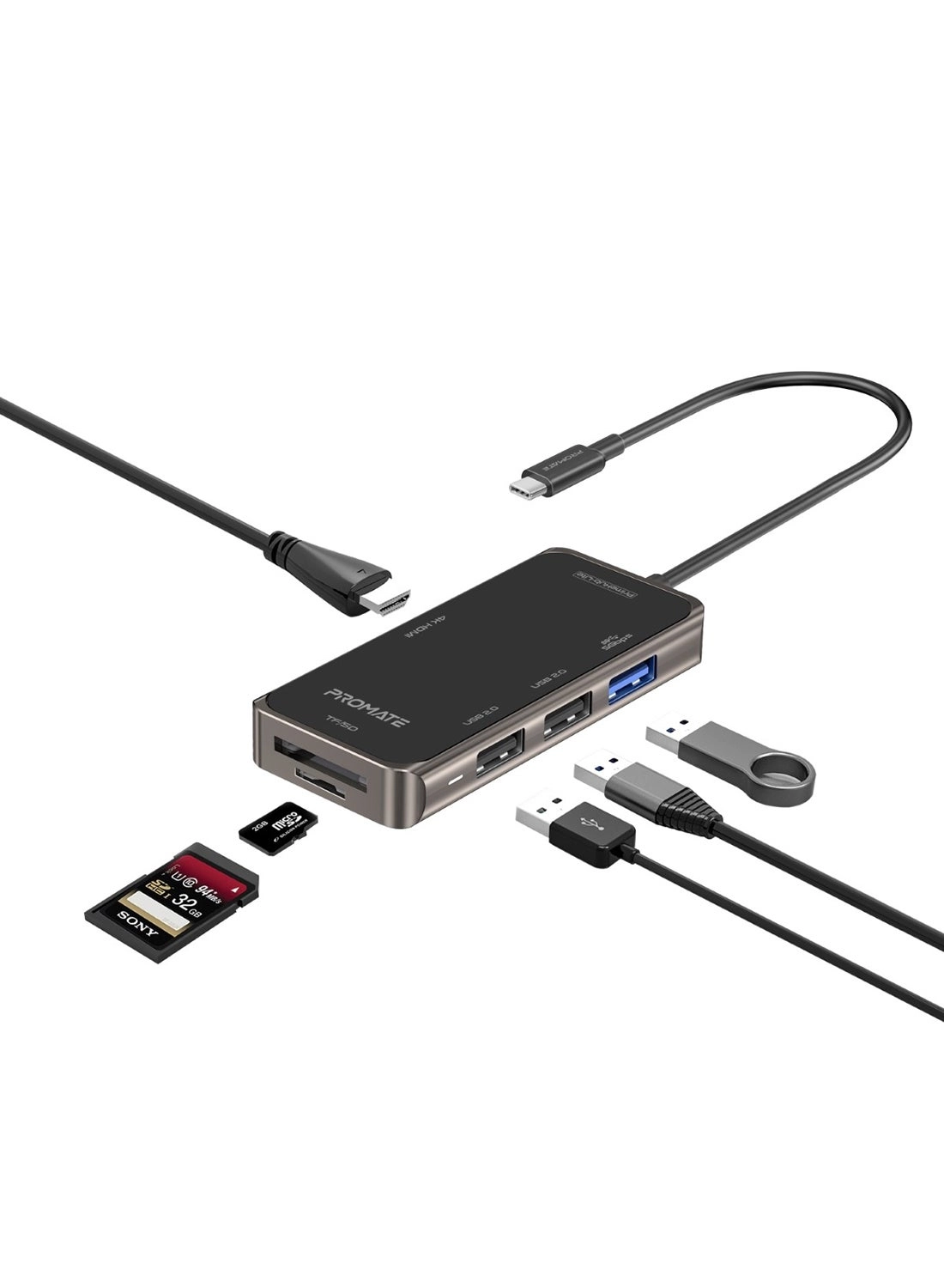 Promate PrimeHub-Lite - USB 3.0 4K