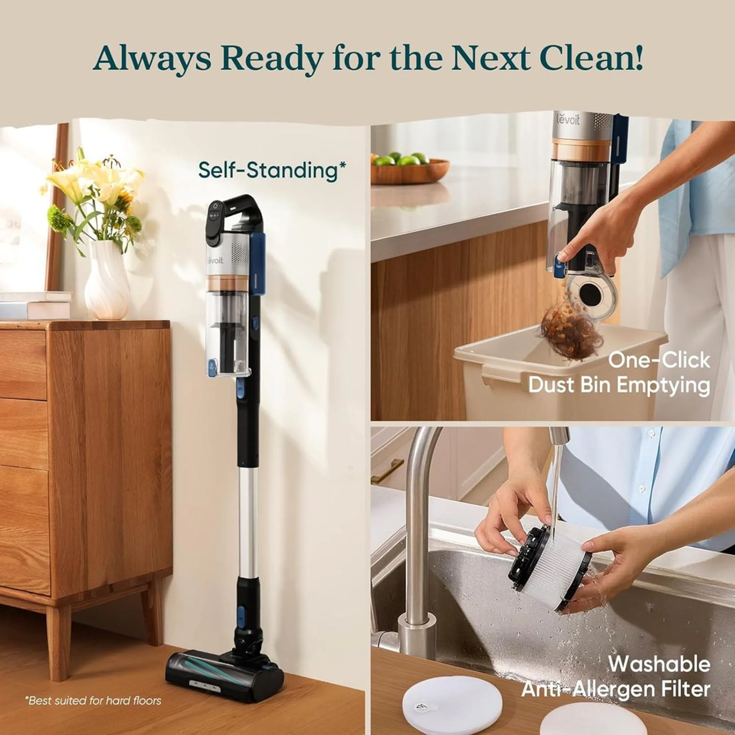 Cordless Vacuum Cleaner With HEPA Filter (LVAC-300)