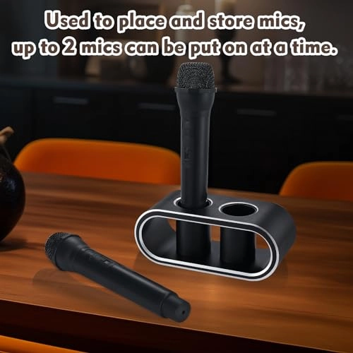 Desktop Microphones Storage Holder - M Brushed black Aluminum