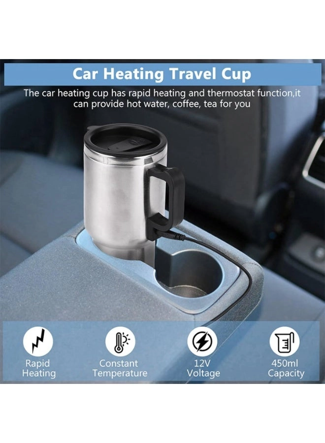 Stainless Steel Electric Kettle Travel Mug - 450ml