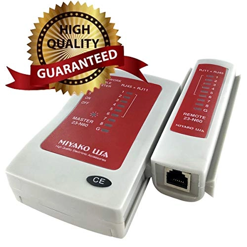 Network Cable Tester - RJ-11 RJ-12 RJ-45 Straight Crossover