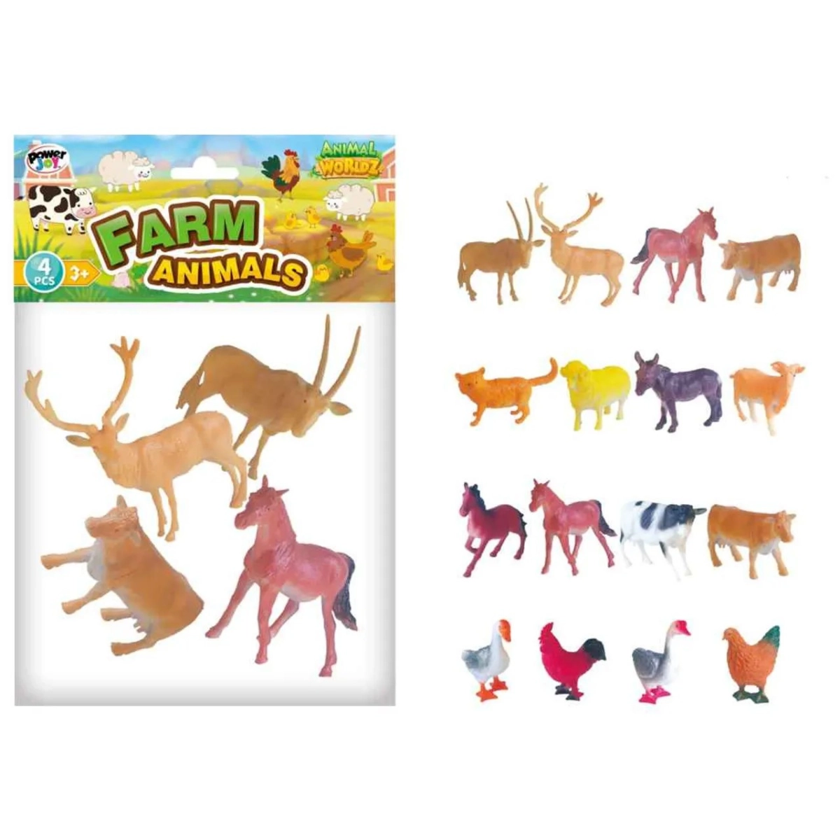 Power Joy Safari Animals Collectable Toys (ALGT-666A-8) 4 pcs