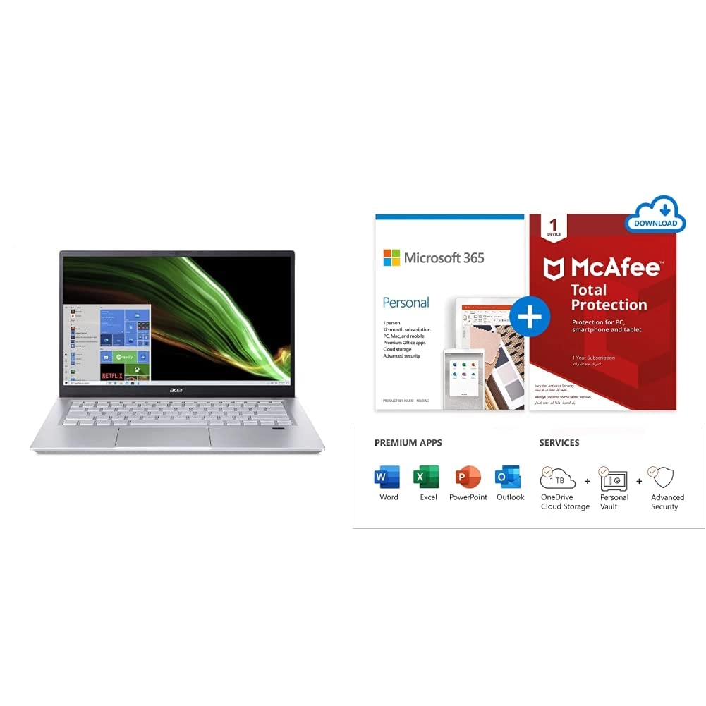 Acer Swift X SFX14 - 14'' Ryzen 7-5700U 16GB DDR4 1TB SSD Bundle