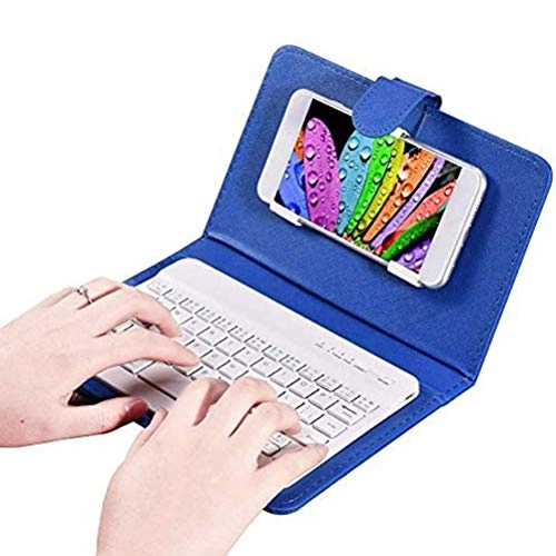 Portable Wireless Bluetooth Keyboard Cover - 4.5-6.8 Inches dark blue