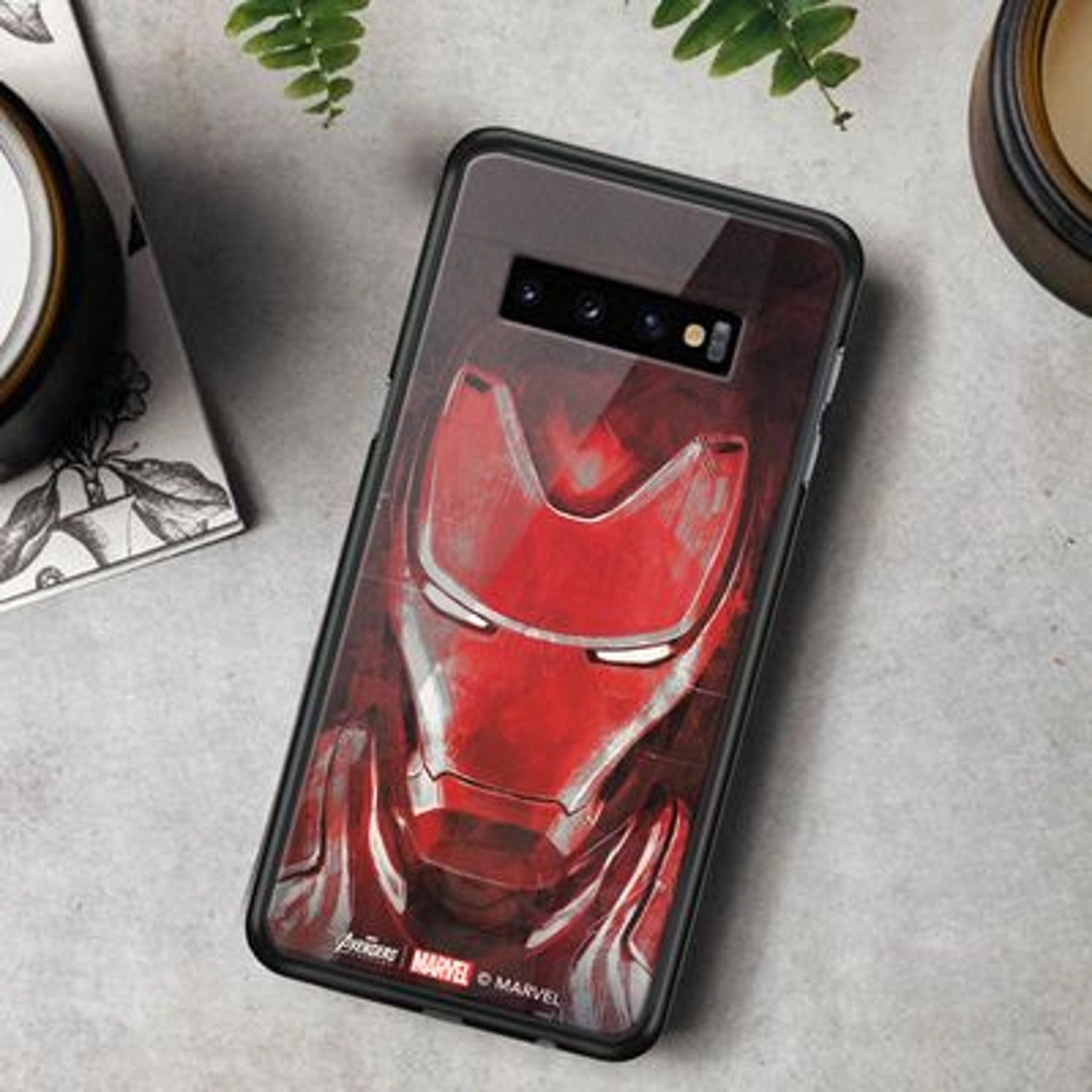 Red Ironman face Back Case for Galaxy S10 Plus