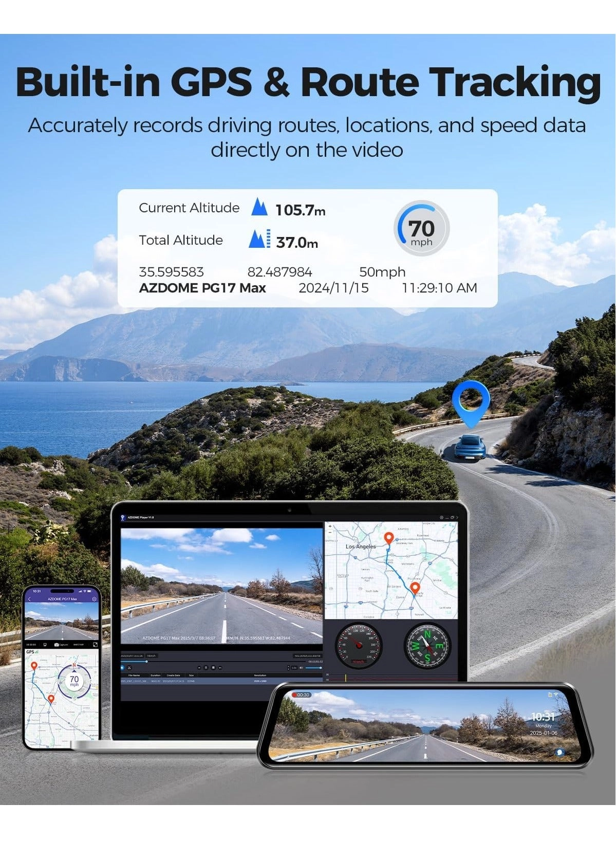 PG17 Max - 4K+2.5K + 64GB TF Card + 3-Lead Type-C USB Hardwire Kit