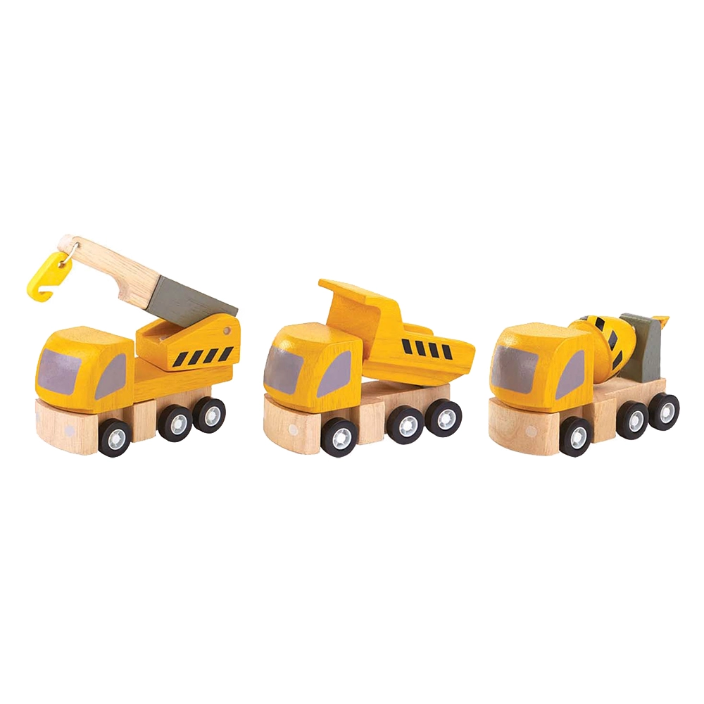PlanToys Crane Dump Truck + Cement Mixer