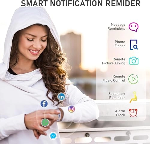 Fitness Tracker - 1.1" AMOLED Heart Rate Monitor Waterproof