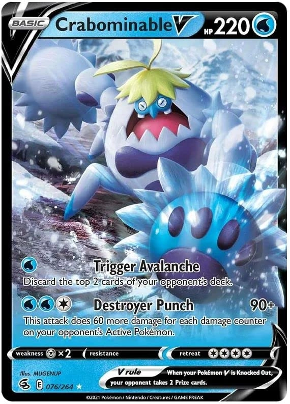 Pokémon Pokemon Crabominable V 076/264 - English + Toploader