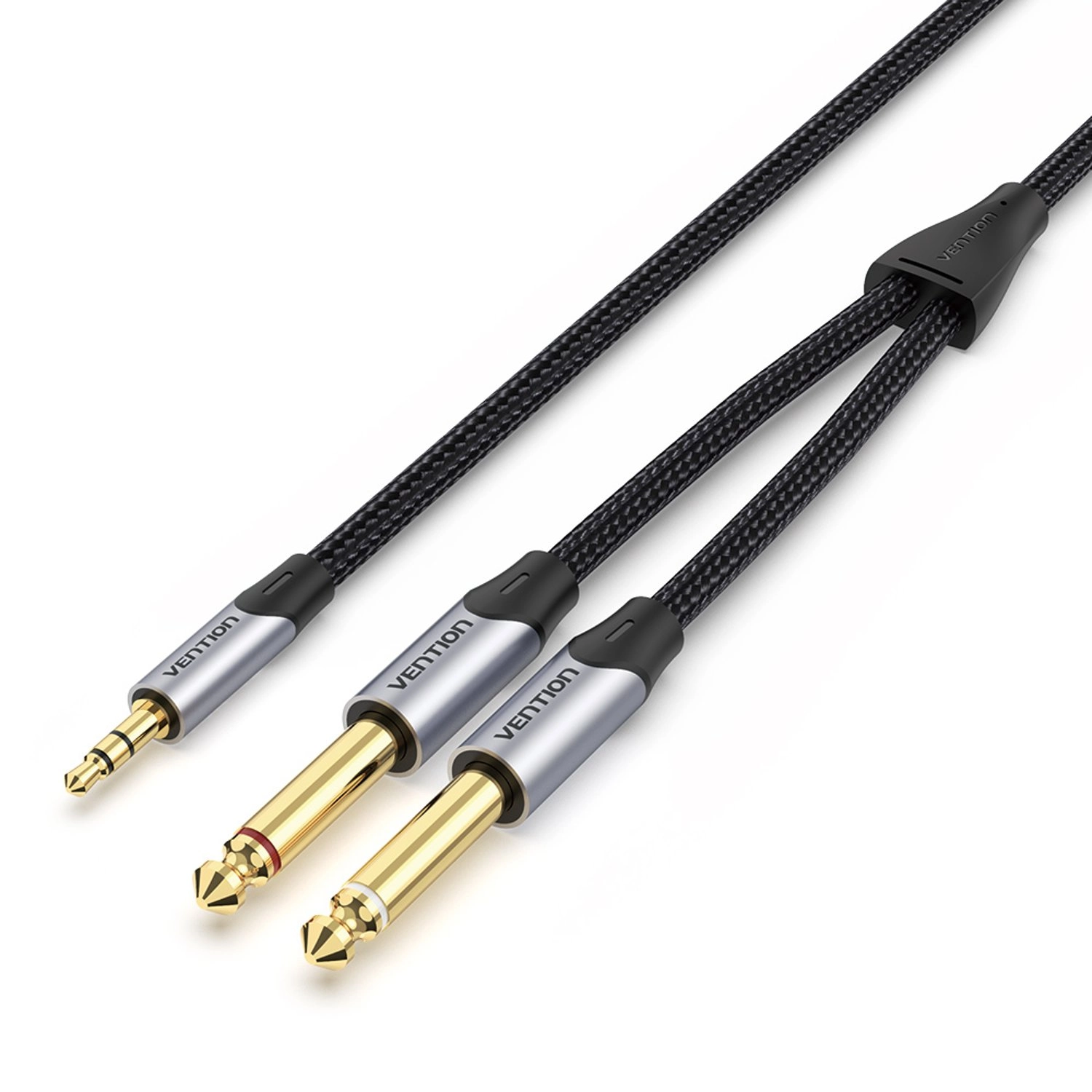 Vention Cotton Braided 3.5mm Male to 2*6.5mm Male Audio Cable - 5 m