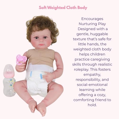 Reborn Baby Doll - 20 inch Vinyl Rooted Nyion Hair Ages 14+