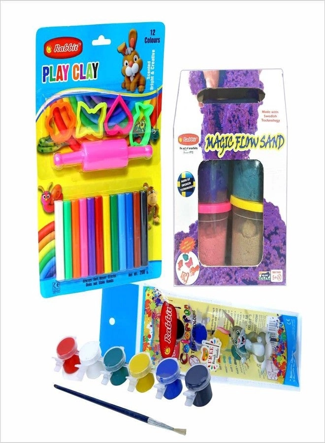 rabbit Play Sand + Color Clay Set + Tempera Colors