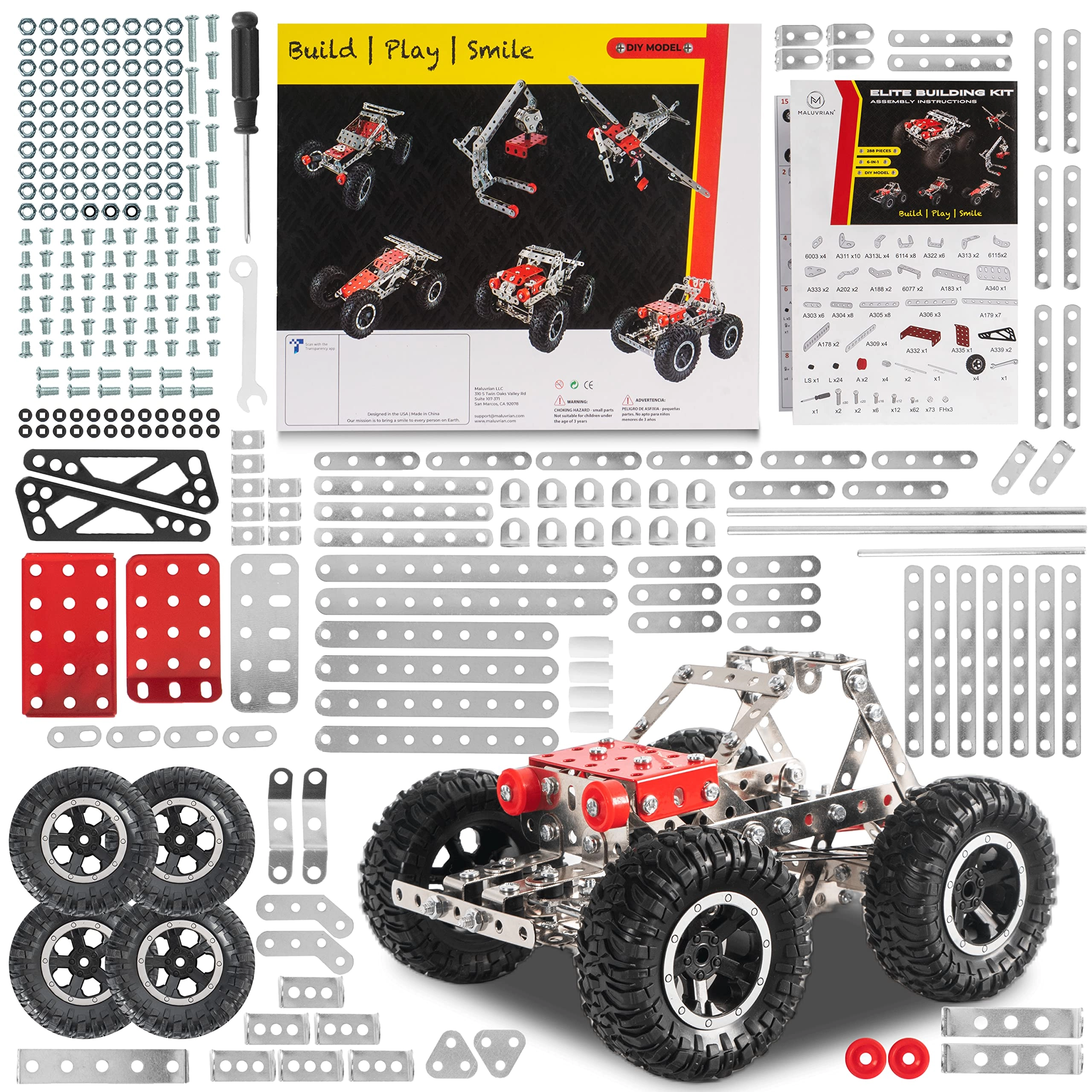MALUVRIAN Erector Set - Metal model kits 6-in-1
