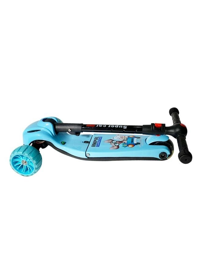 Folded Seat And Adjustable Handlebar 3-Wheel Kick Scooter – LED Foldable