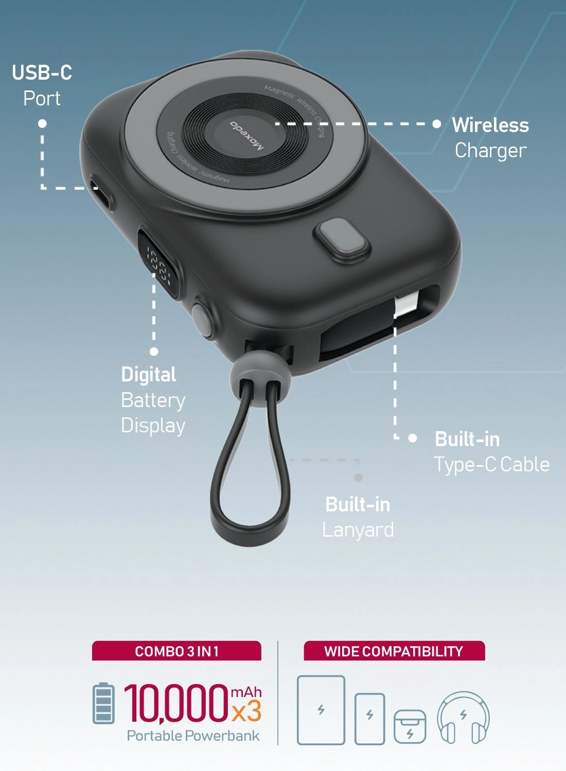 MX-PBH035-DS - 10000 mAh 22.5 W + Charging Dock - 15W