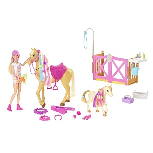 Groom 'n Care Horses Playset - 11.5 in Doll 20+ Accessories Ages 3+