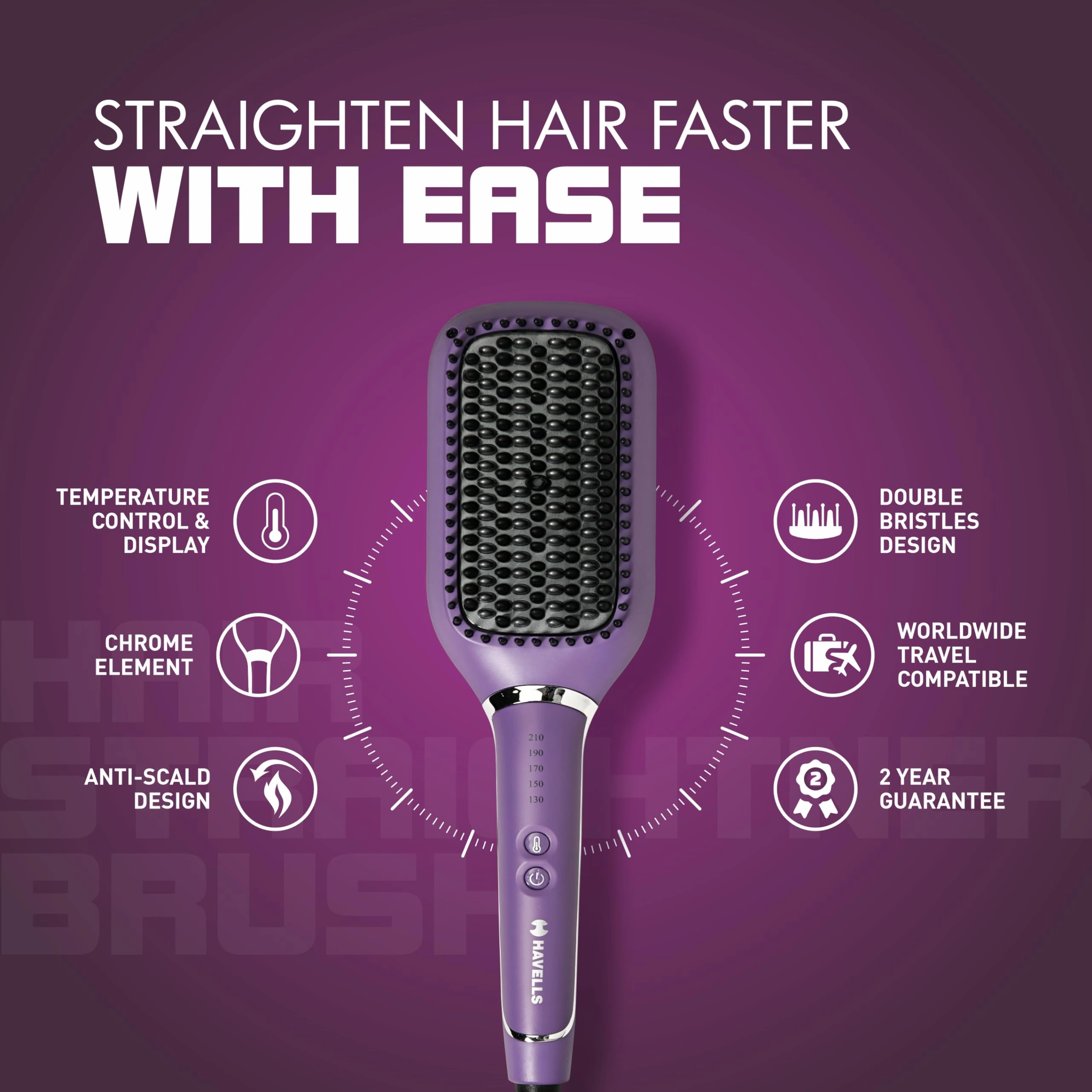 Keratin Infused Hair Straightener Brush