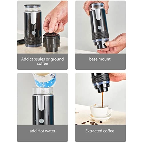 Portable Travel Coffee Maker - 80ml capsules and coffee powder