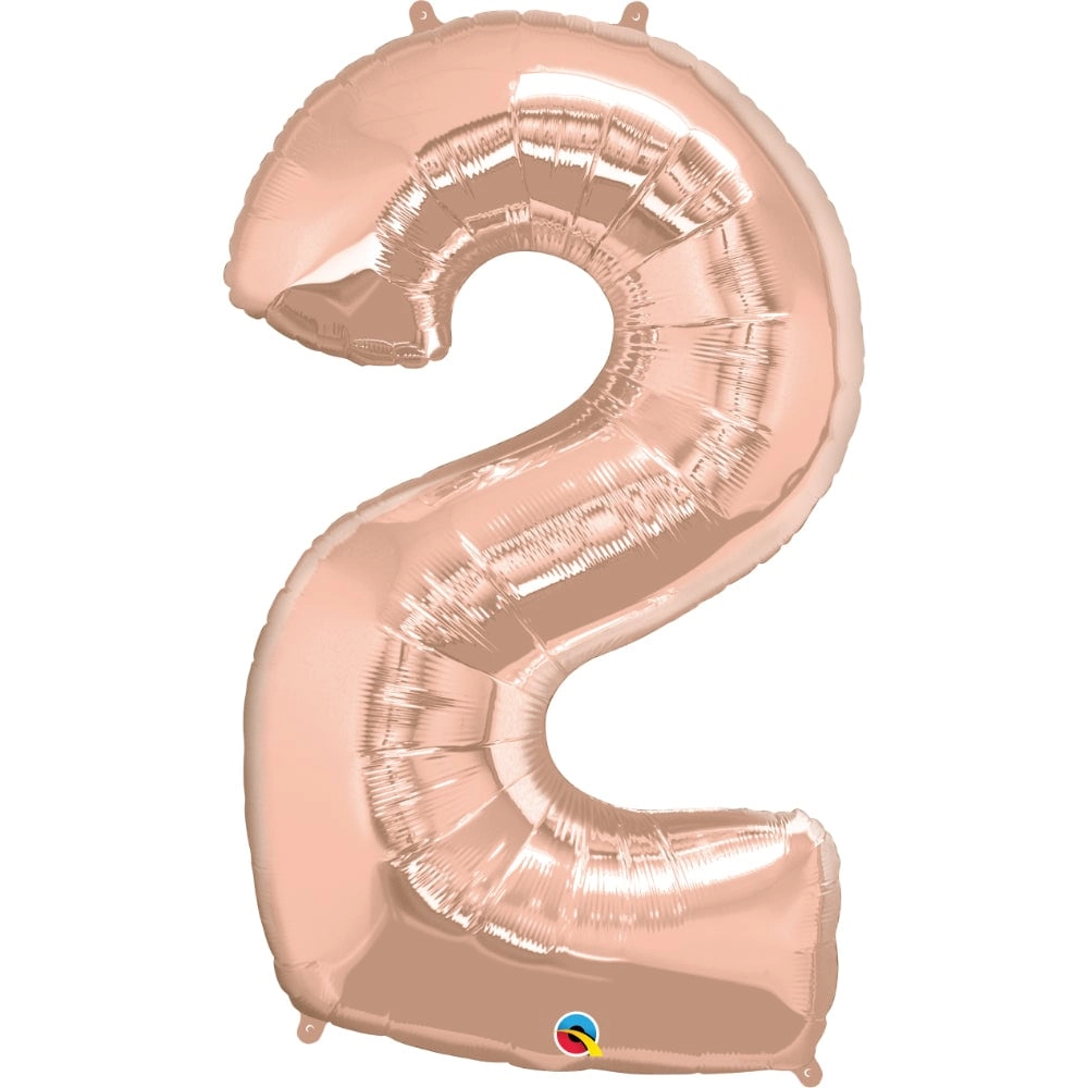 Qualatex Number 2 Foil Balloon - 43-Inch Rose Gold